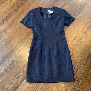 Vintage Rampage Black Lace Dress Sz 9 Short‎ Sleeve Y2K Whimsigoth Punk Witchy